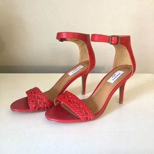 Beautiful red heels with ankle strap
